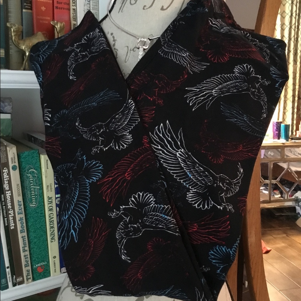 LuLaRoe OS red white blue eagle leggings